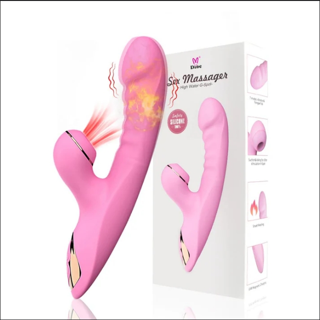 Smart Heating Vibrating Dildo with Clitral Sucking Stimulator