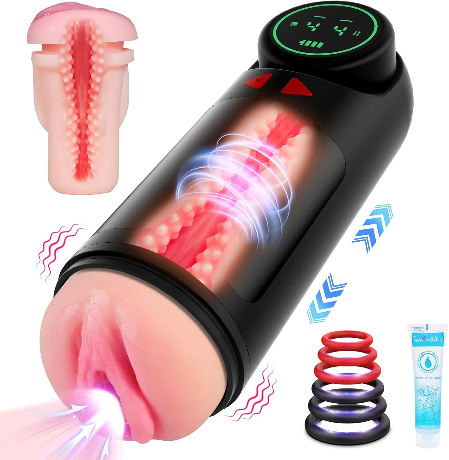 Masturbator Adult Toys Penis Sex Toys,with 4 Sucking & Vibrating