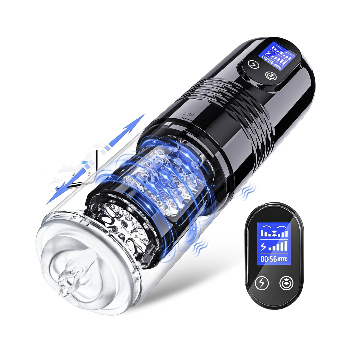 Male Masturbator – with 10Vibrating & 6 Thrusting,LCD Display